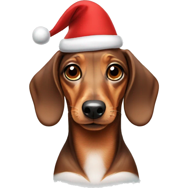 Dachshund wearing Santa hat emoji