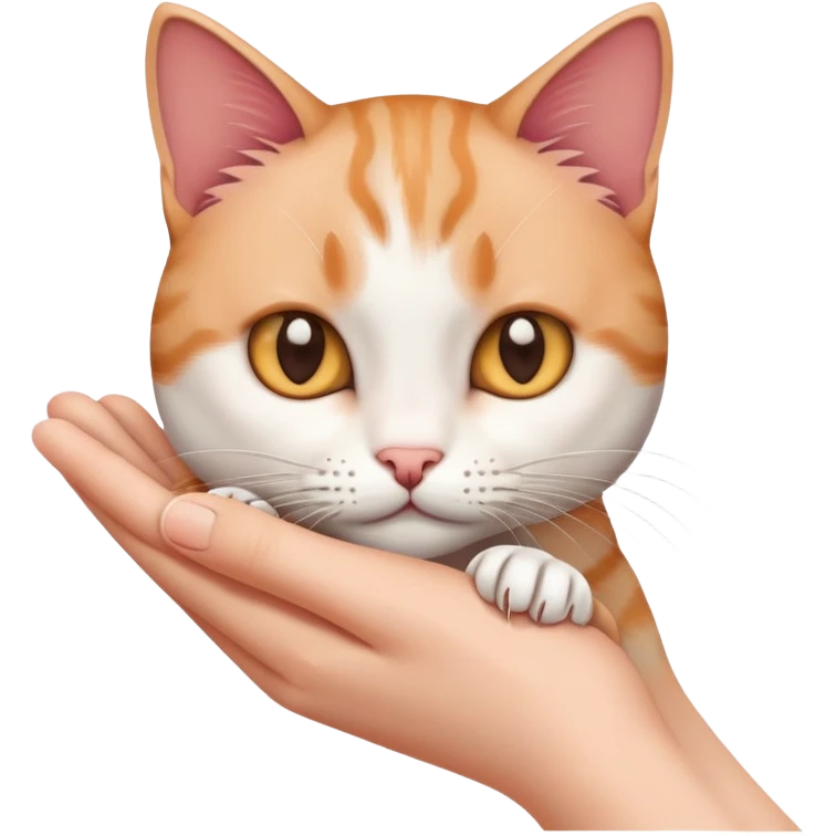 Mano agarrando un gato  emoji