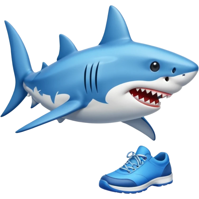Shark with blue shoes emoji