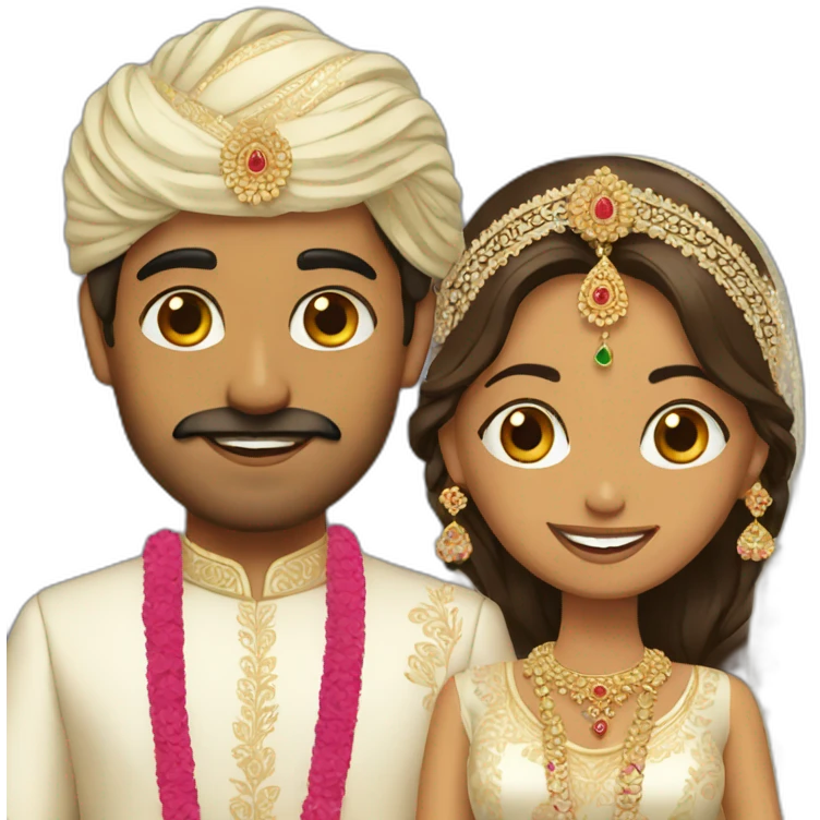 Indian groom and bride emoji
