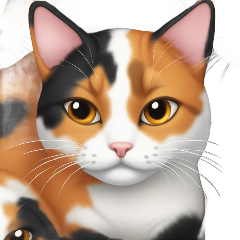 Calico cat sleeping cute emoji