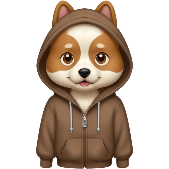 Dog wearing hoodie emoji