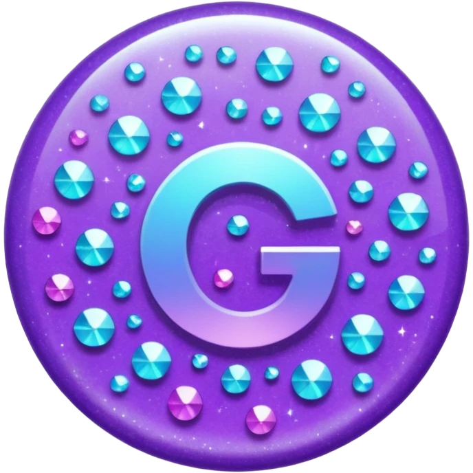 Glitter Purple and Cian less symbol emoji