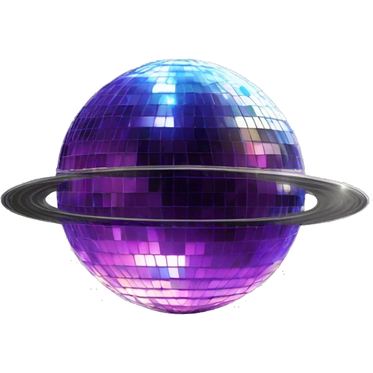 Disco ball Saturn emoji