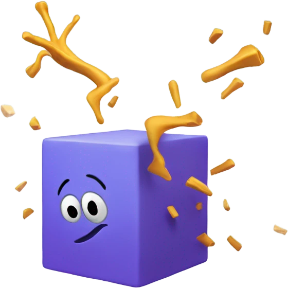 A cube jumping over a spike emoji