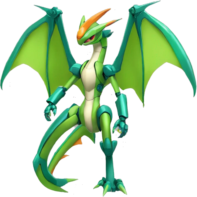 Mechanical Flygon-Scyther-Charizard-Medabot-Mecha full body emoji