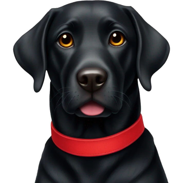 Black lab with red collar emoji