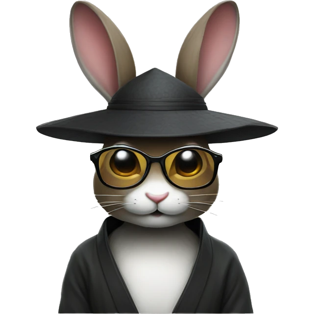 A ninja rabbit with glasses and vietnamese hat emoji
