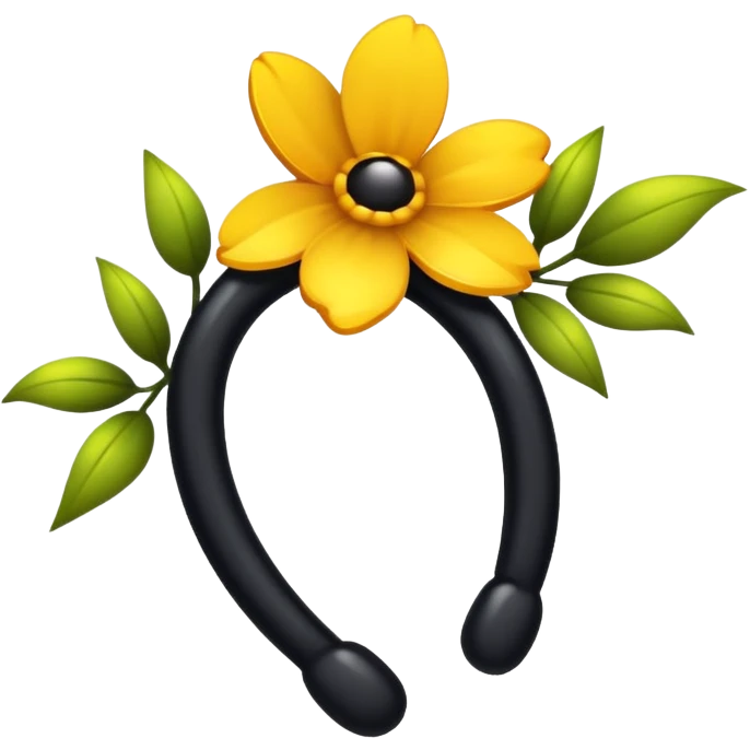lazo negro con flores doradas emoji