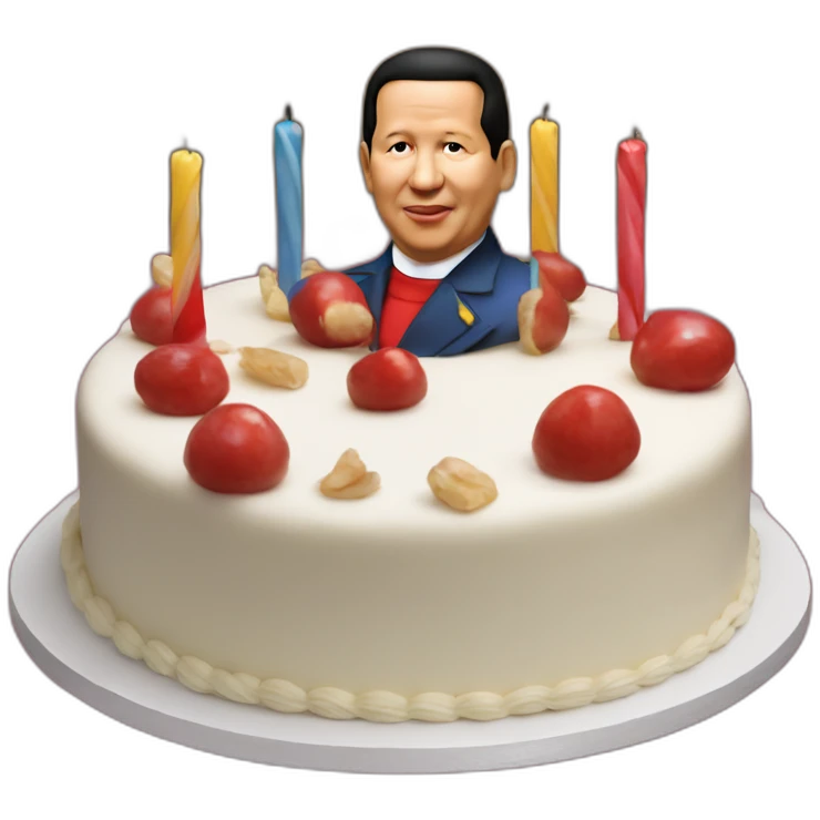 Cake happy birthday Hugo Chavez emoji