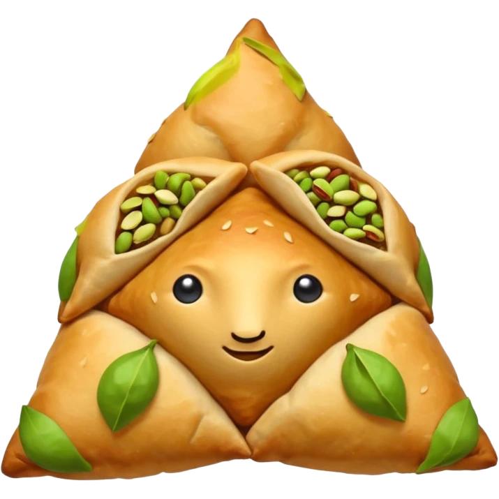 Samosa with pistachio and kashew emoji