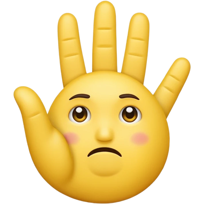 Create a emoji face sad with showing one hand little finger.
The other finger should be down and only one smallest finger should be stand up.

 emoji