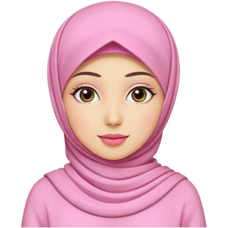 wanita hijab pink baju putih lagi skincare emoji
