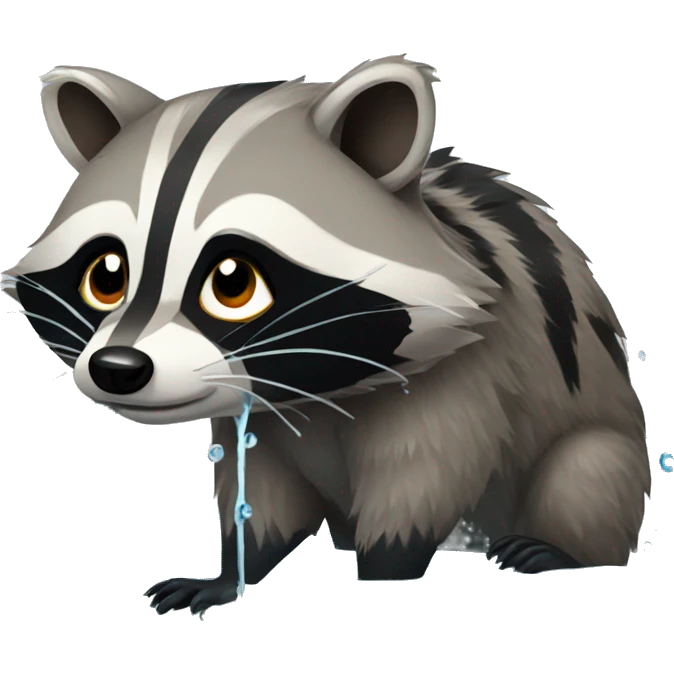 Raccoon soaked in water emoji