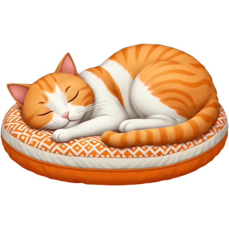 a lazy cat sleeping on a cusion emoji