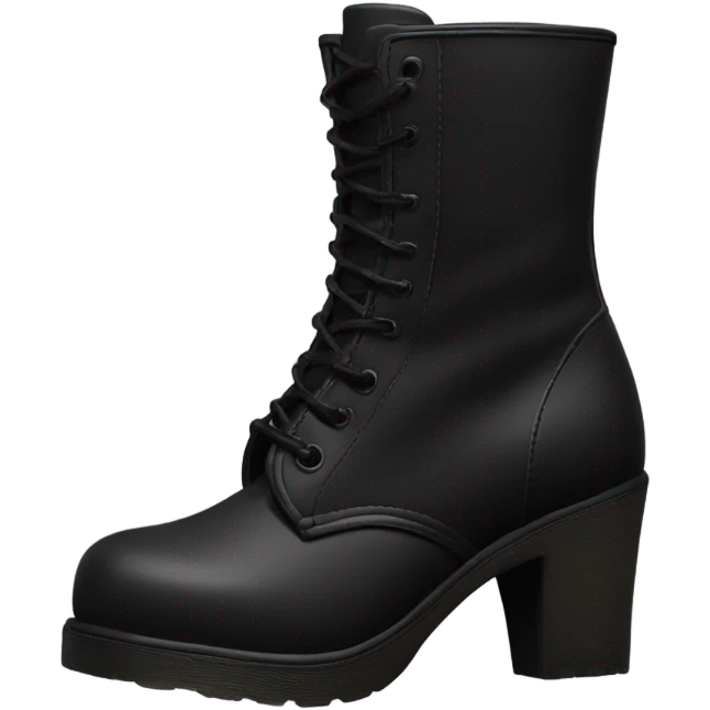 one black dr.marten high heel boot emoji