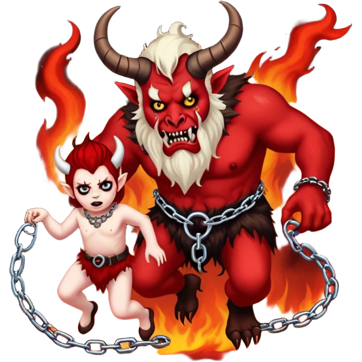 krampus dragging a kid to hell emoji
