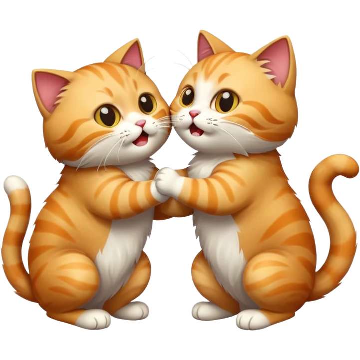 Two cats fighting emoji