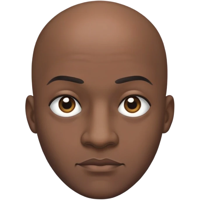 A bald black guy with black eyes emoji