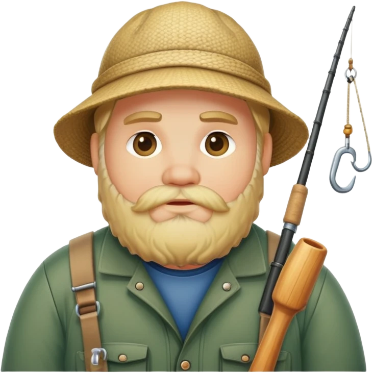 Pêcheur blond barbu grassouillet emoji