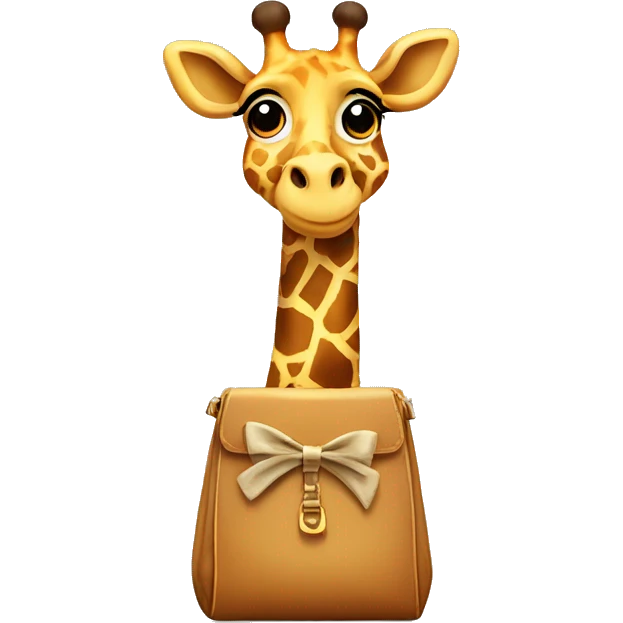 Giraffe with bows and a bag emoji