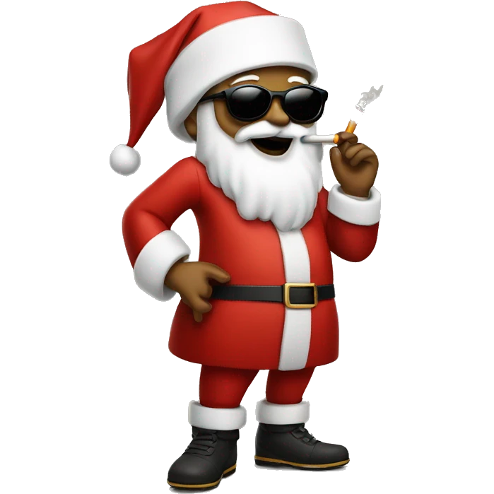 "Fashionable Santa with sunglasses and a cigarette in his mouth and microphone in other hand" emoji