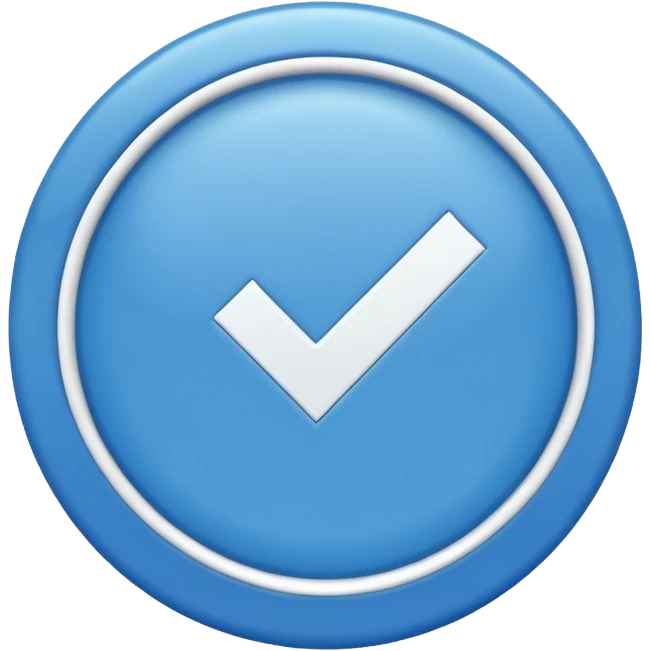 A blue circle with a white checkmark in the middle emoji