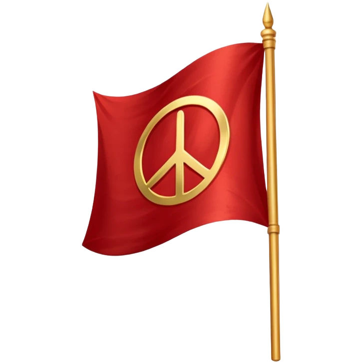 Red flag with Buddhist peace sign  emoji