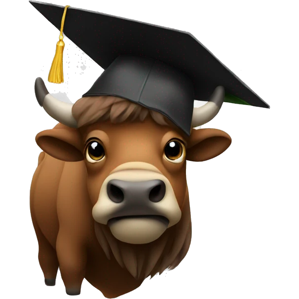bison in graduation cap emoji