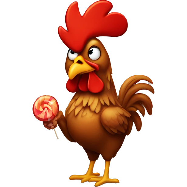 rooster sucks candy emoji
