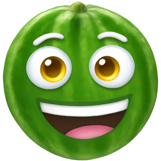 Happy emoji with cucumbers on eyes emoji