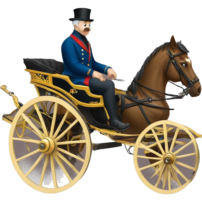 a man sits in a horse-drawn carriage from Russia in the 19th century emoji