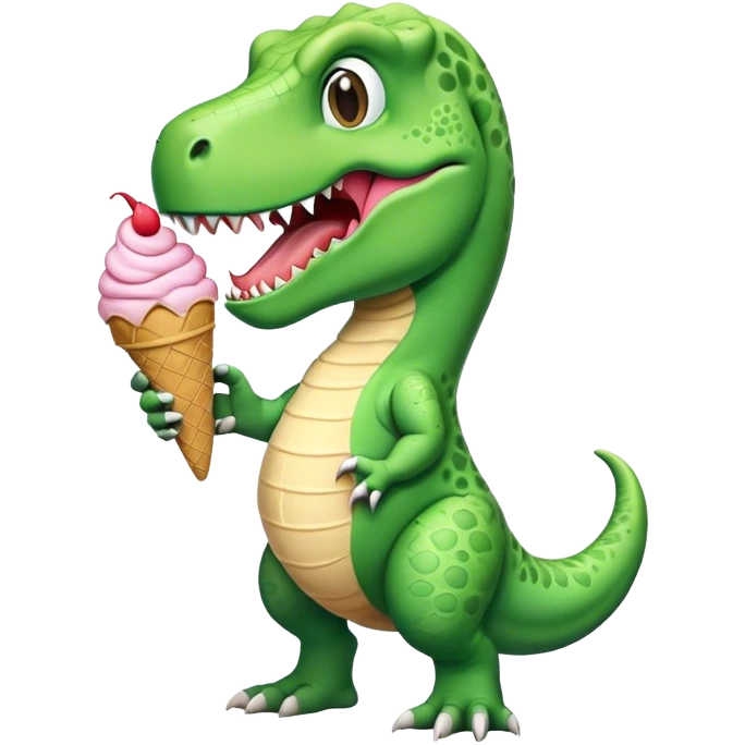 Trex with icecream emoji