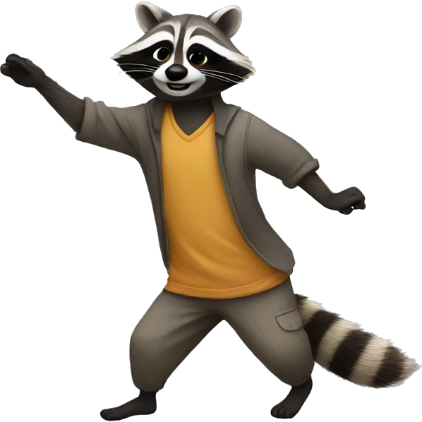Raccoon dancing emoji