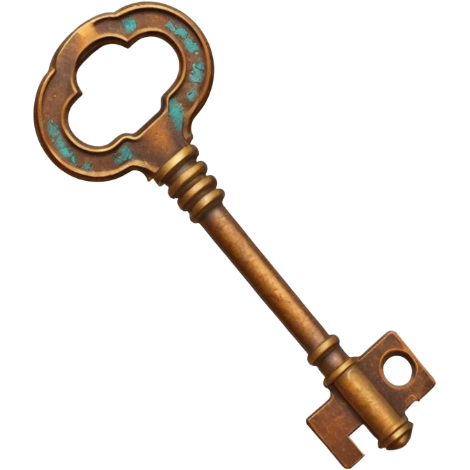 Rusted key with patina.





















 emoji