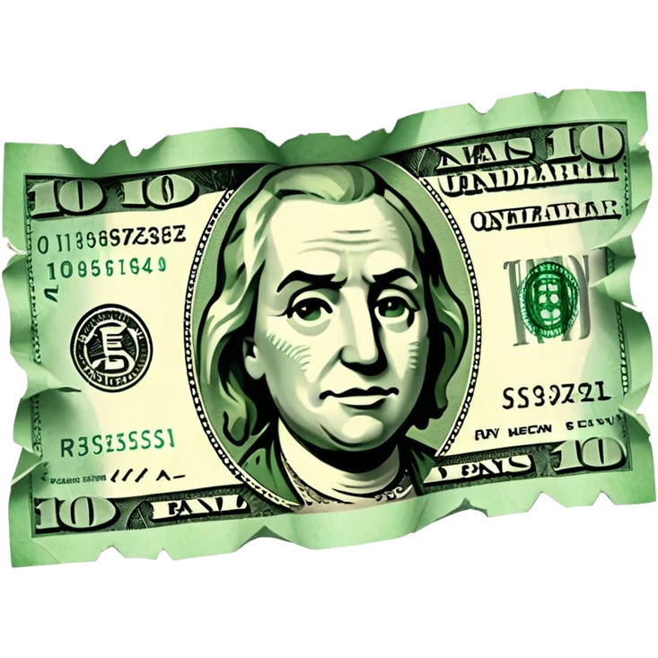Ripped dollar bill emoji