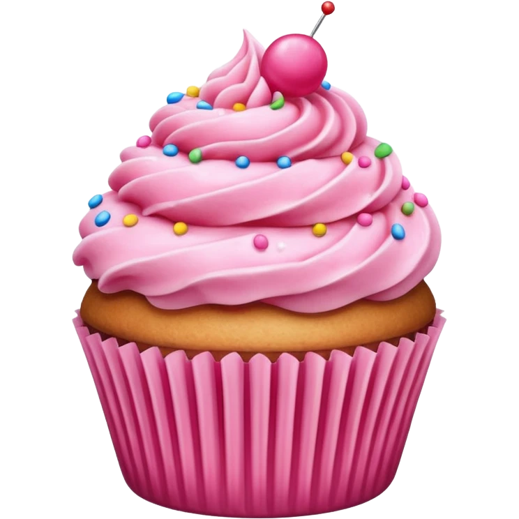 Cupcake with pink icing emoji