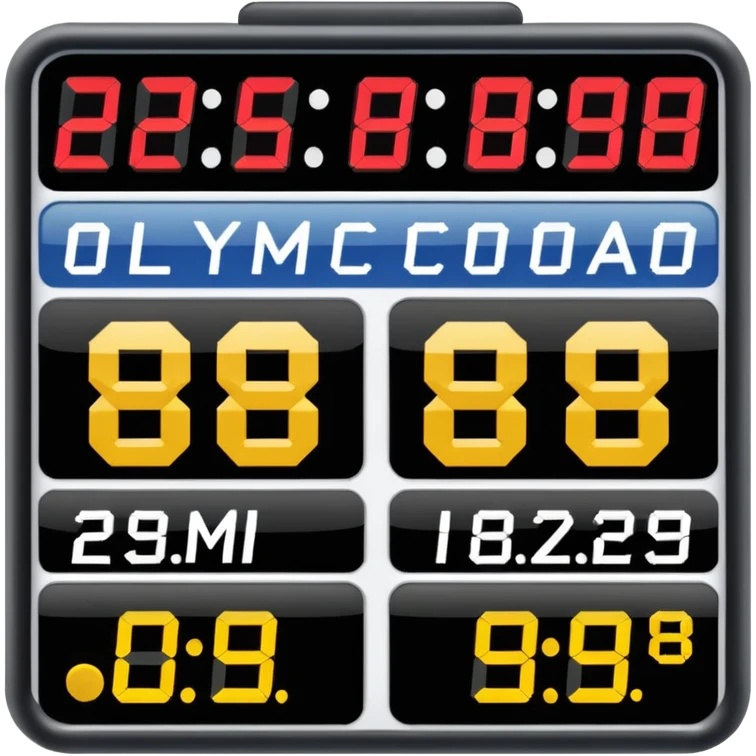 olympic score board affichant 9.58s  emoji