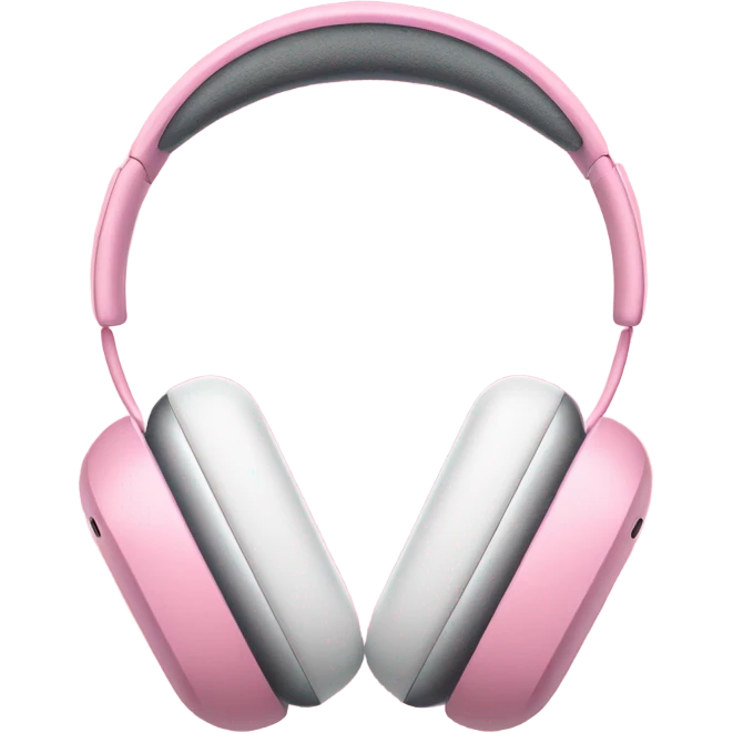 Pink Airpods Max headphones with small Pink bows emoji
