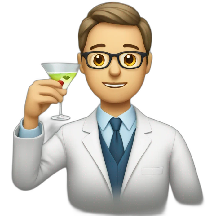 Teacher drinking martini emoji