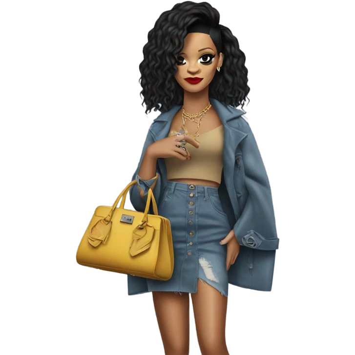 Rihanna with bag emoji