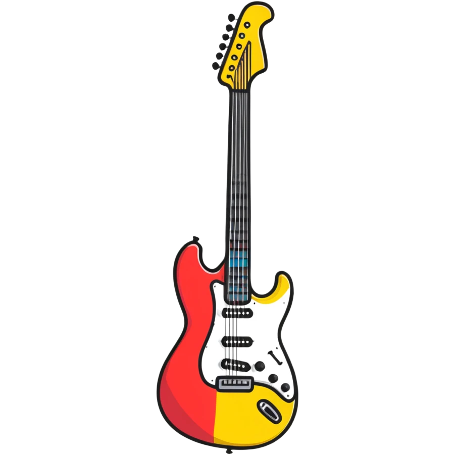 colorful electric guitar, rock and roll instrument emoji