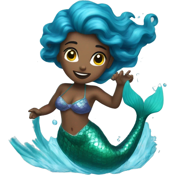 Mermaid with water power emoji