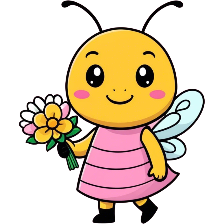 Female bee on a Mother’s Day walk emoji
