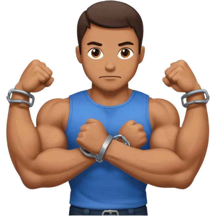 Handcuffed flexing bicep  emoji
