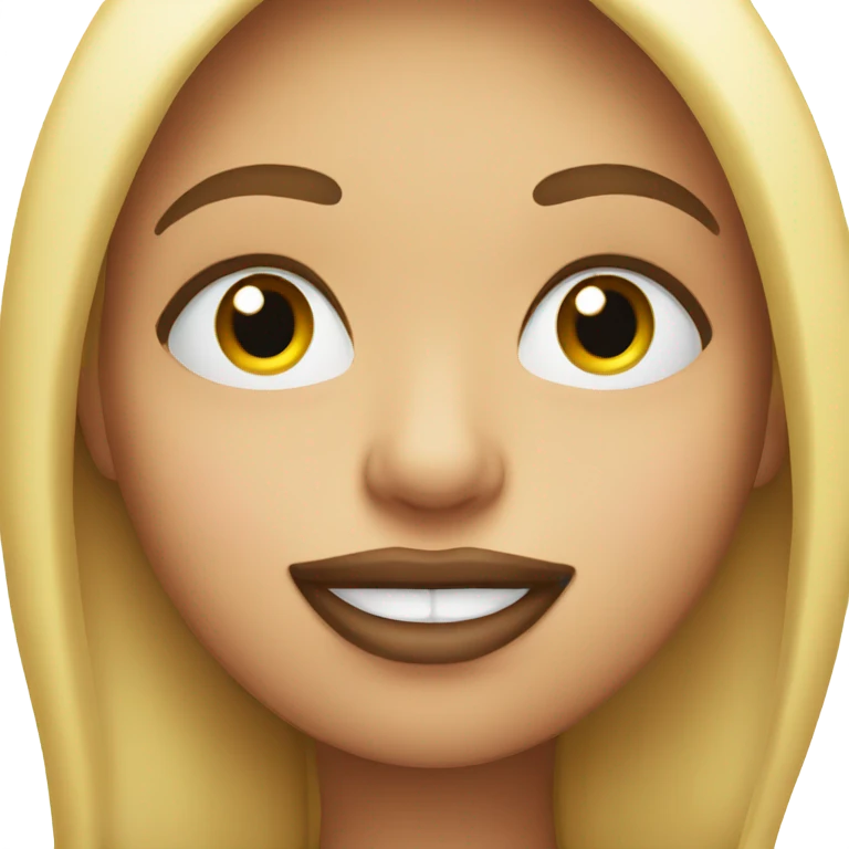 Smiley emoji with lashes and big lips emoji
