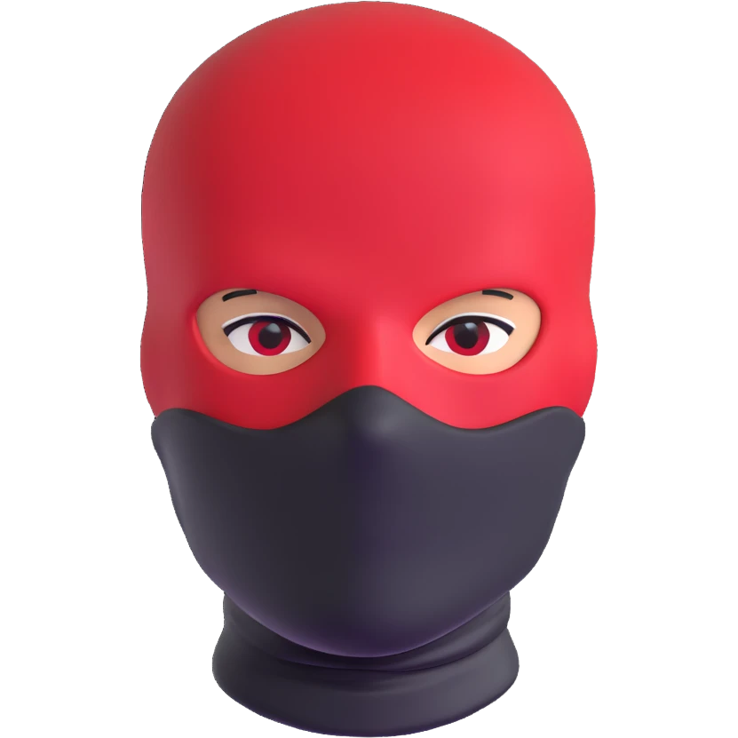 red and black ski mask emoji