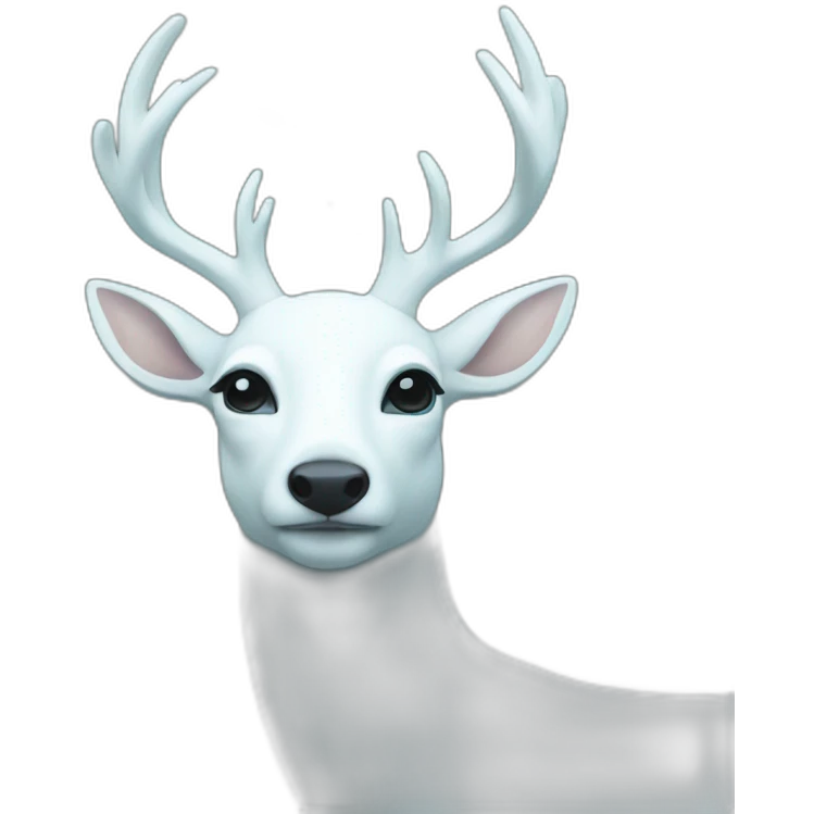 White deer dreaming in the sea emoji