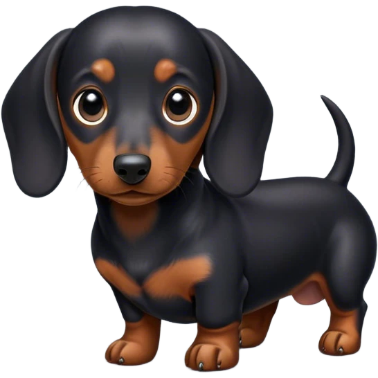 Perro salchicha negro emoji