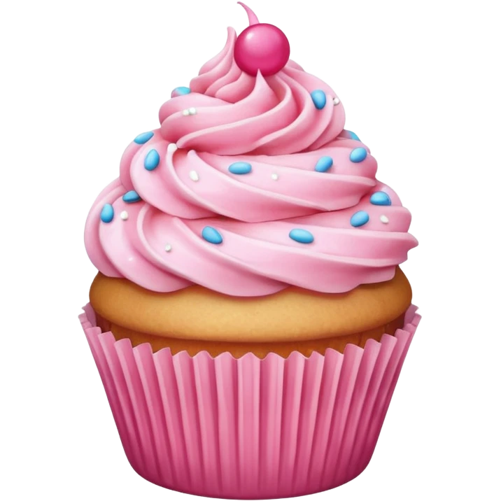 Cupcake with pink icing emoji